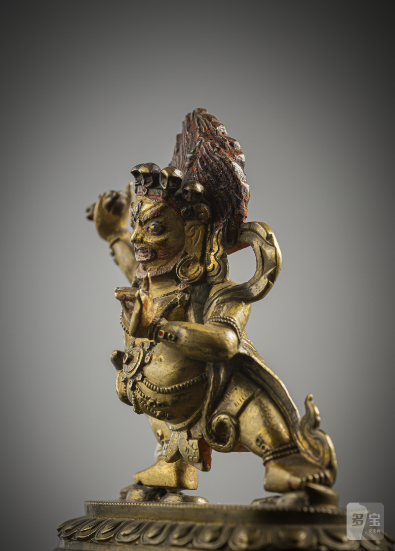 A PART-GILT BRONZE FIGURE OF VAJRAPANI - 图4
